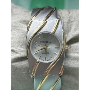 Persona Two Tone Women’s Cuff Watch